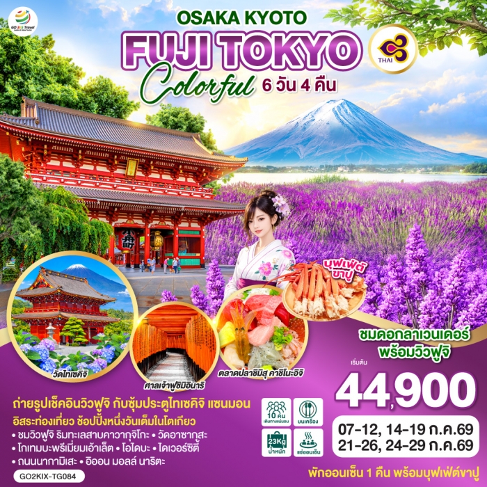 ทัวร์ญี่ปุ่น OSAKA KYOTO FUJI TOKYO COLORFUL 6D 4N โดยสายการบินไทย [TG]
