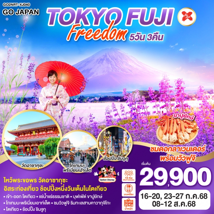 ทัวร์ญี่ปุ่น TOKYO FUJI FREEDOM 5D 3N โดยสายการบินไทยแอร์เอเชีย เอ็กซ์ [XJ]